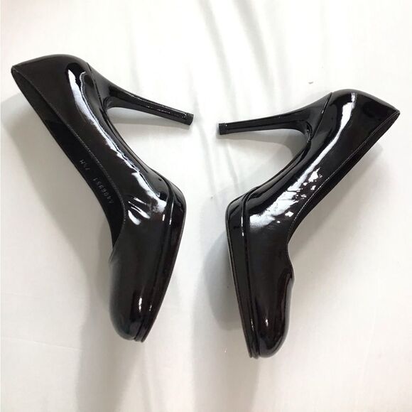 Stuart Weitzman Black Platswoon Pump Heel Shoes Patent Leather Size 7 1/2 - Picture 6 of 16